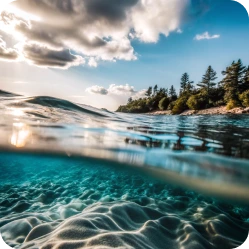 Sea in section deep underwater baltic sea (fotogellary)